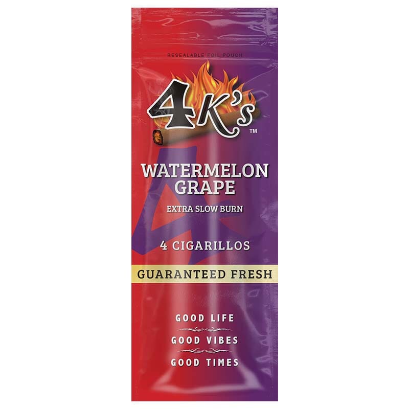 Machine-made Watermelon Grape Cigarillos by Good Times, featuring colorful watermelon and grape flavor accents.