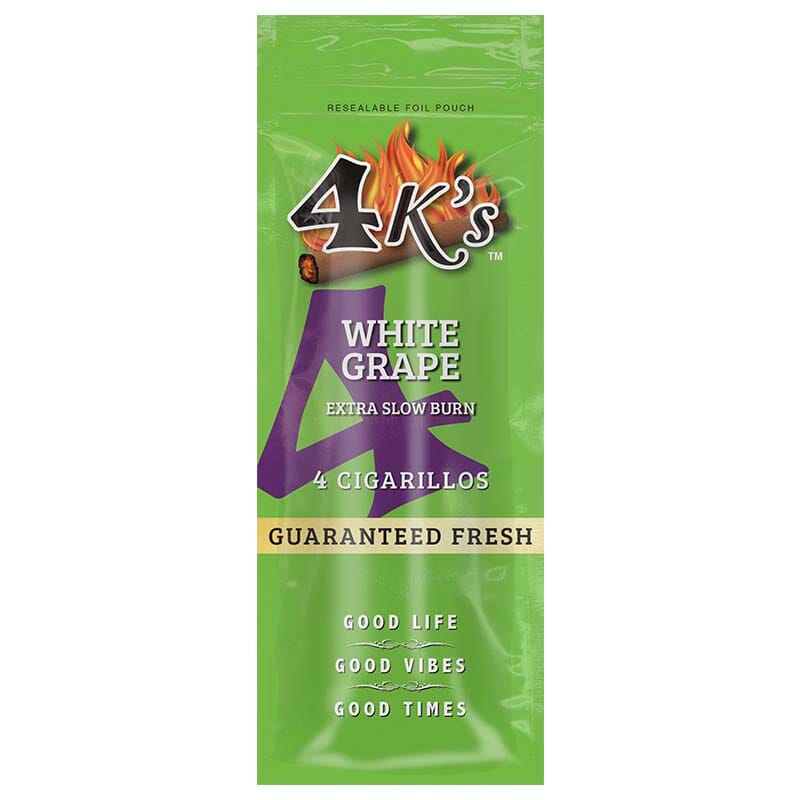 Machine-made White Grape Cigarillos by Good Times, featuring white grape flavor in a sleek packaging.