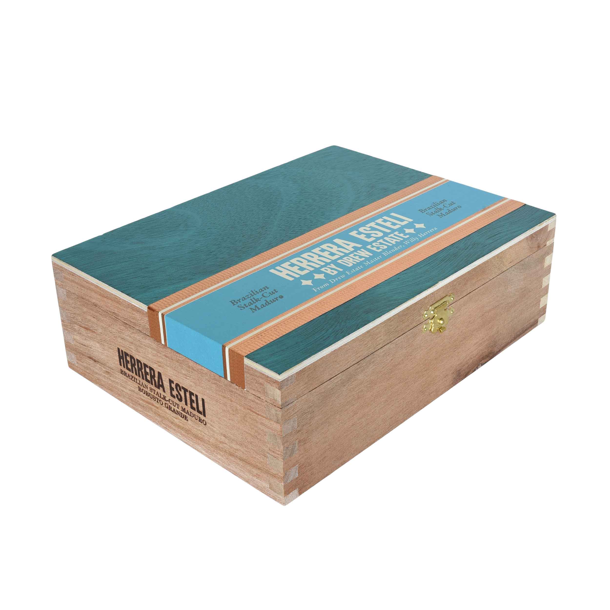 Herrera Esteli Brazilian Maduro premium cigar with dark, oily wrapper and detailed band, showcasing high-quality craftsmanship.