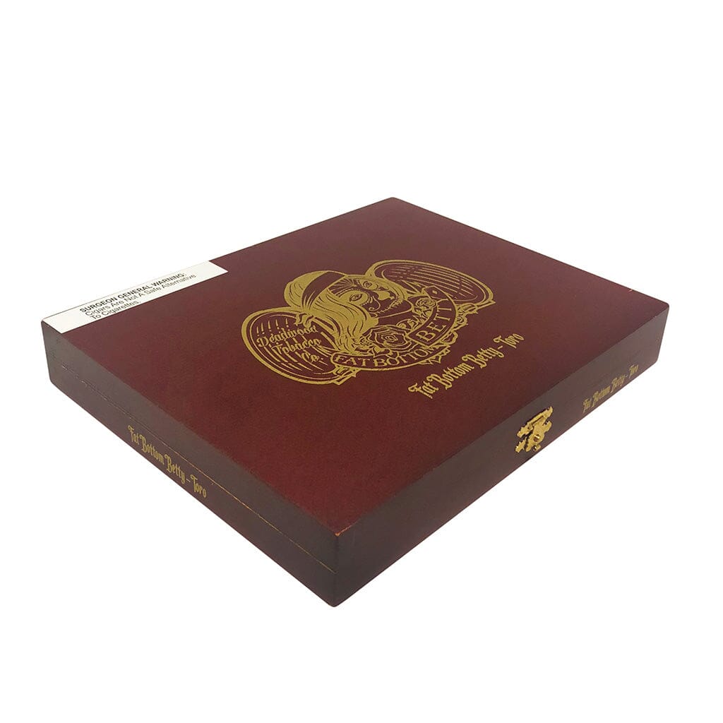 Deadwood Fat Bottom Betty Maduro premium cigar featuring a dark, oily wrapper and band, showcasing its rich, bold flavor profile.