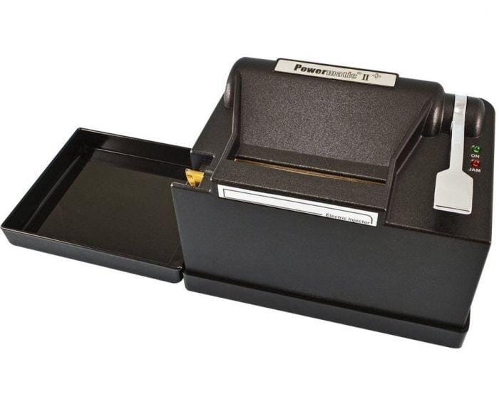 Powermatic II Injector for RYO supplies, showing the compact, handheld device used for rolling cigarettes with the Powermatic brand.