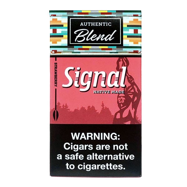 Pack of Signal Strawberry Little Cigars showing the colorful packaging with images of strawberries and cigars.