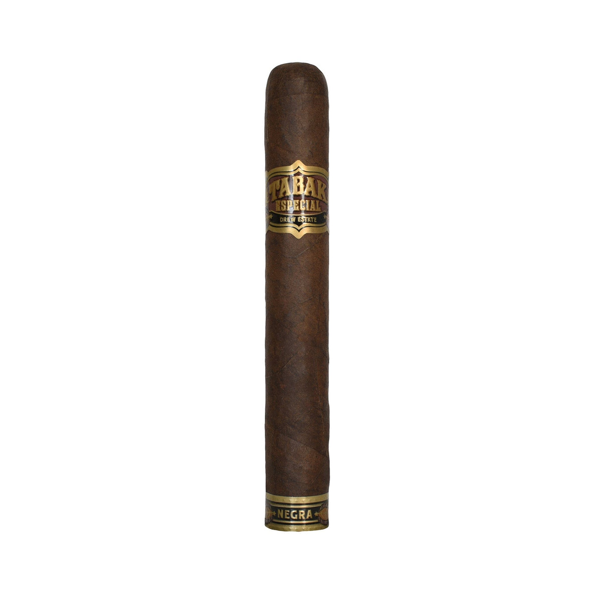 Tabak Especial Negra premium cigar in torpedo size, featuring dark wrapper and detailed band, showcasing luxurious cigar craftsmanship.