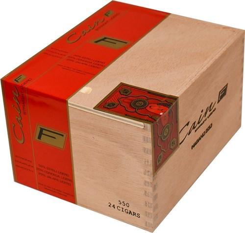 Oliva Cain F Straight Ligero premium cigar with dark wrapper and band, displayed in close-up shot.