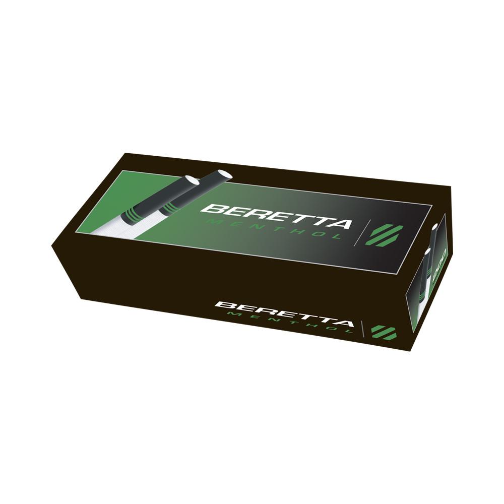 Six Beretta Menthol Cigarette Tubes for RYO supplies, featuring easy-to-use menthol cigarette tubes by Beretta.