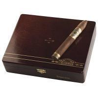 Alec Bradley Tempus Imperator premium cigar with dark wrapper and detailed band, displayed on a wooden surface.