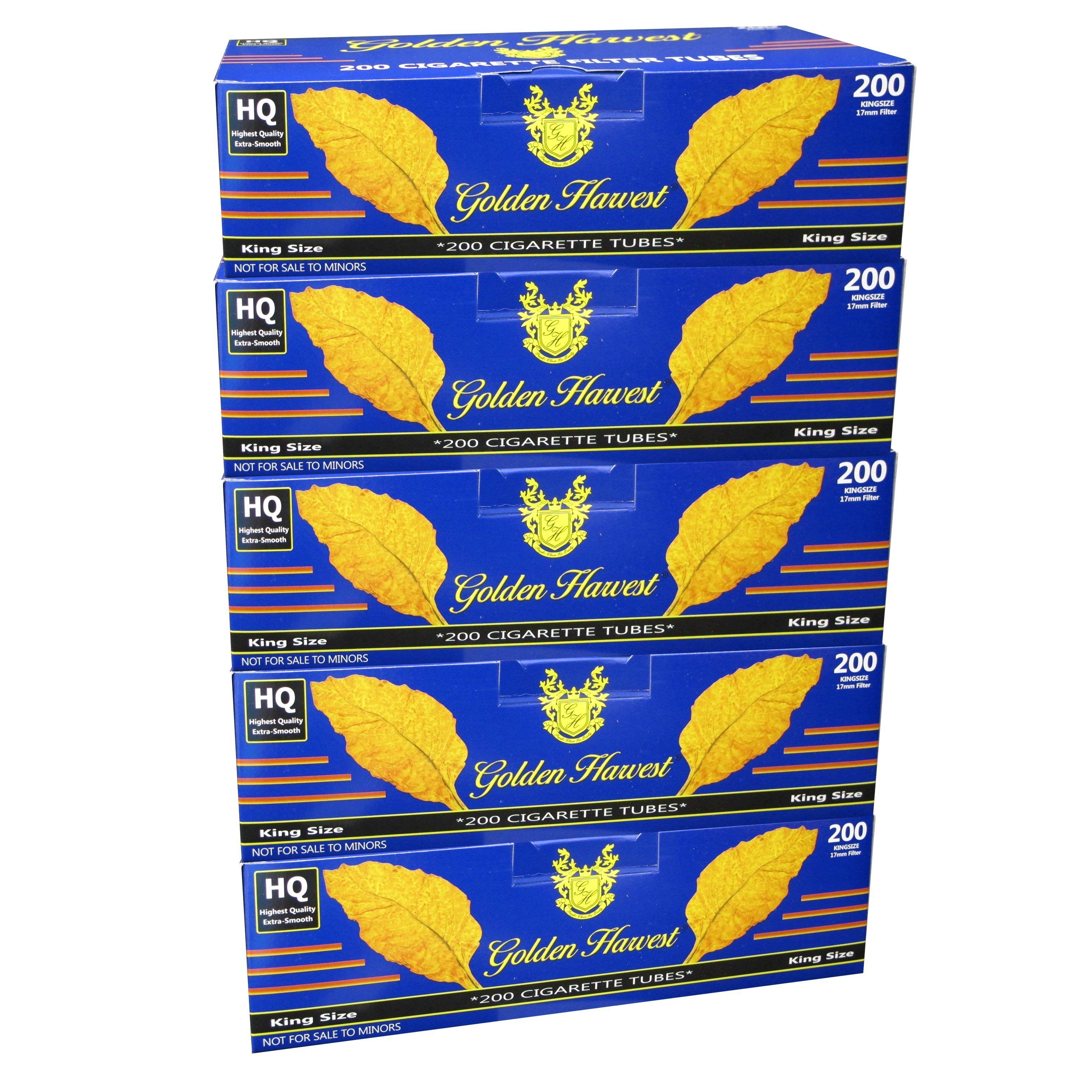 Golden Harvest Blue Cigarette Tubes RYO Supplies Golden Harvest King (84mm) 5 Pack