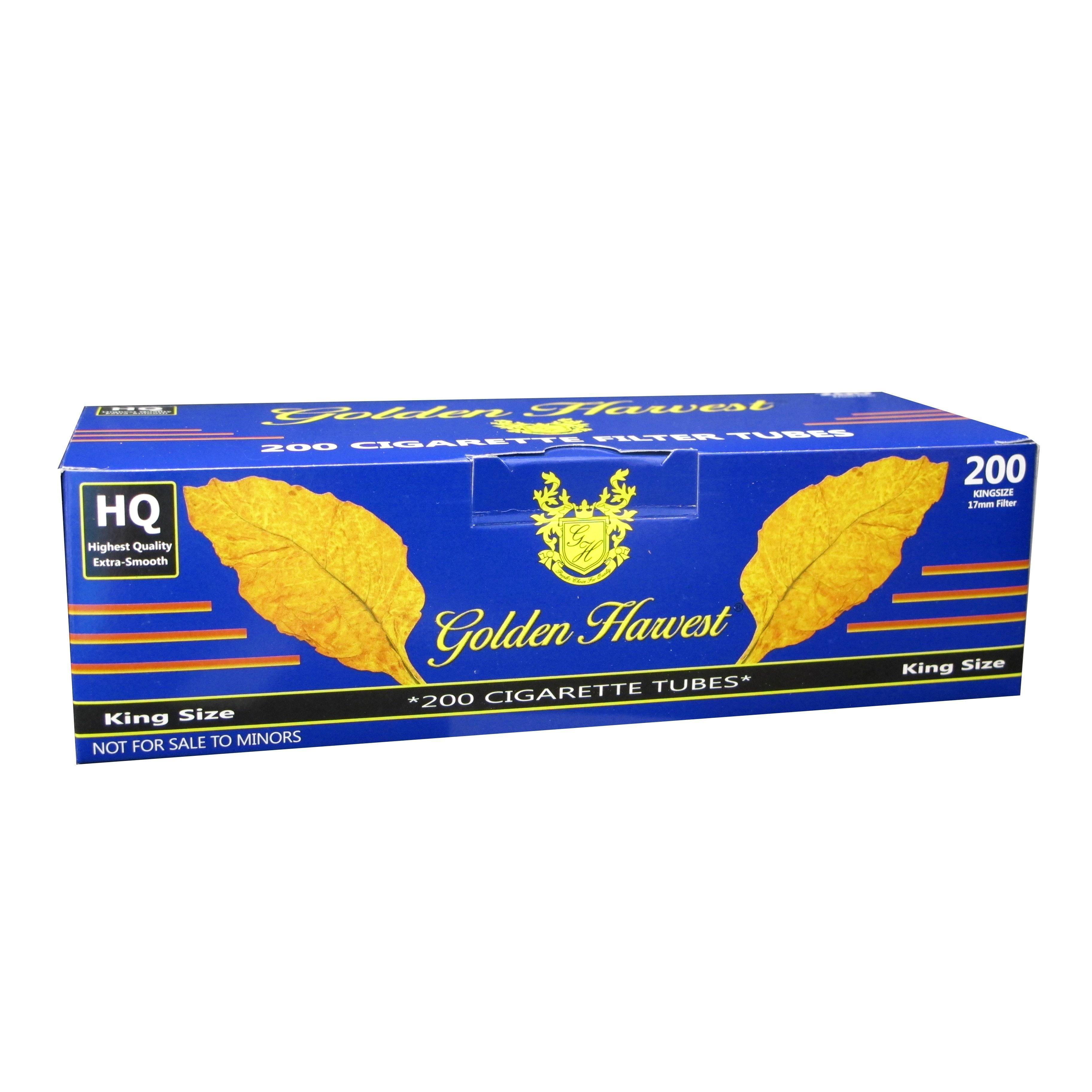 Golden Harvest Blue Cigarette Tubes RYO Supplies Golden Harvest King (84mm) 200ct Carton
