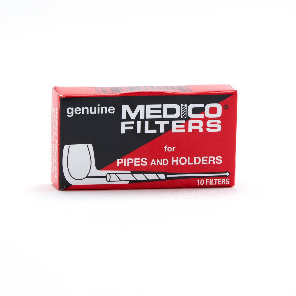 Missouri Meerschaum Medico Pipe Filters for pipes, shown in a box of filters designed to fit and enhance pipe smoking.