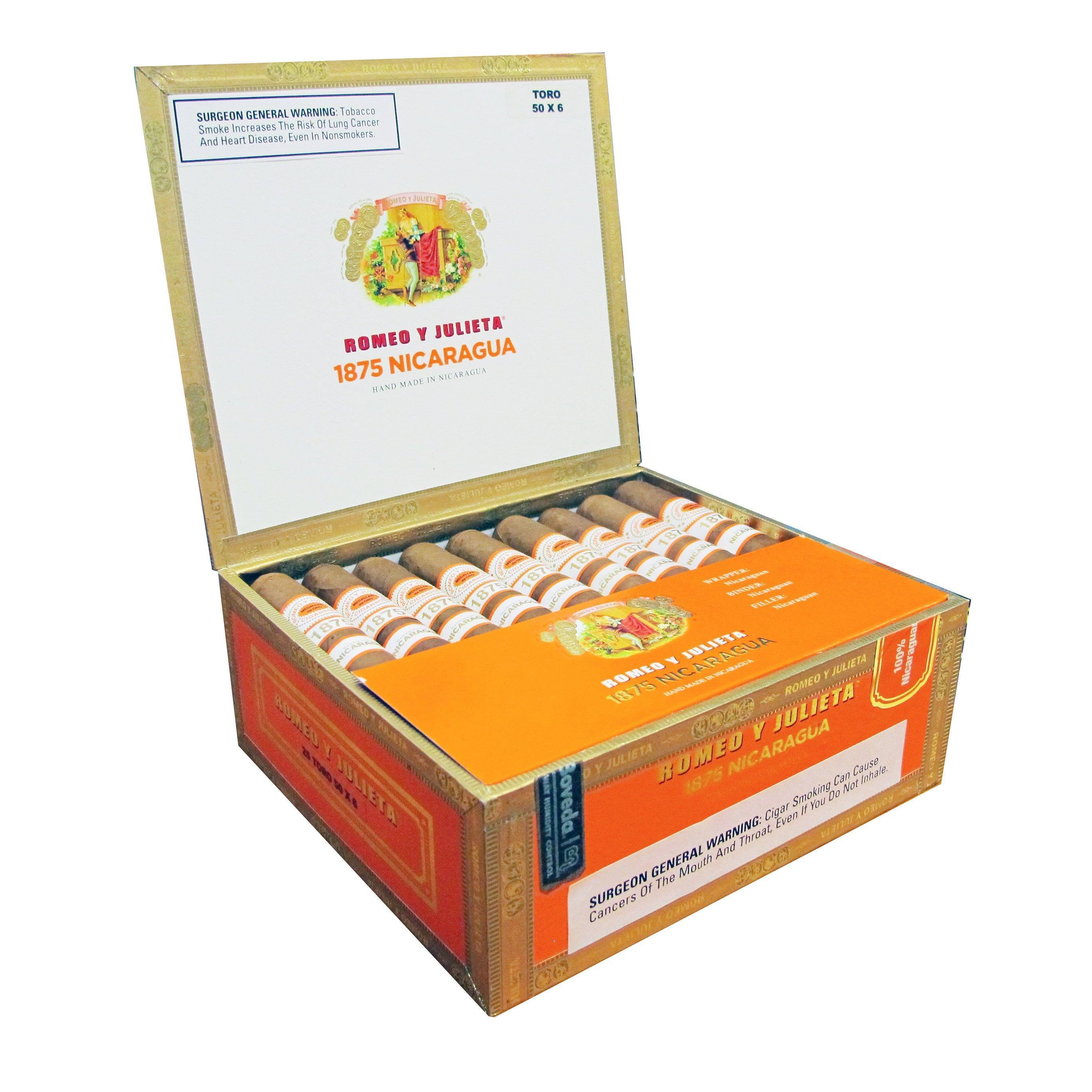 Romeo y Julieta 1875 Nicaragua Premium Cigars Romeo y Julieta Toro (6.0 x 50) Box of 25
