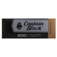 Captain Black Original Little Cigars in a carton, featuring 200 small cigars with the Captain Black branding on the packaging.