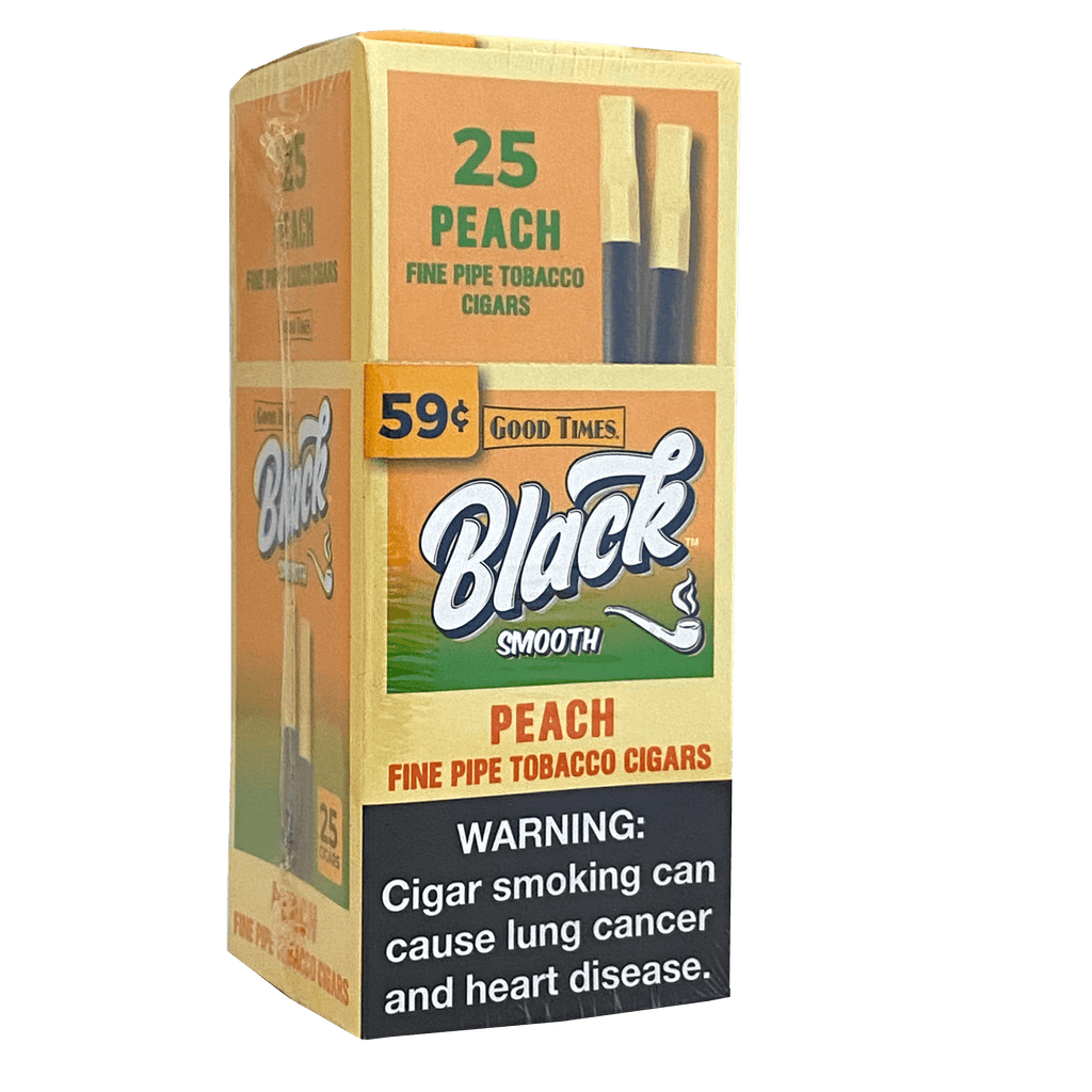 Good Times Black Smooth Peach Cigars Machine Made Good times