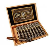 Box of 10 Rocky Patel Vintage 1992 Churchill premium cigars in tubos, featuring dark wrapper and branded band.