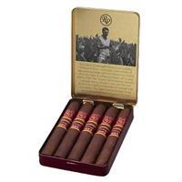 Rocky Patel Small Cigars in a vintage 5-count tin, showcasing premium Rocky Patel cigars with dark brown wrappers.