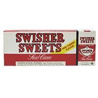 Swisher Sweets Cherry Little Cigars carton with 200 cherry-flavored little cigars from Swisher Sweets, showing the packaging and product.