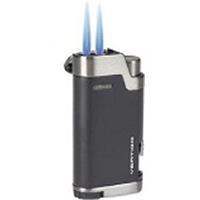 Vertigo Twin Flame Lighter with Cigar Bullet Accessories Vertigo Black Each