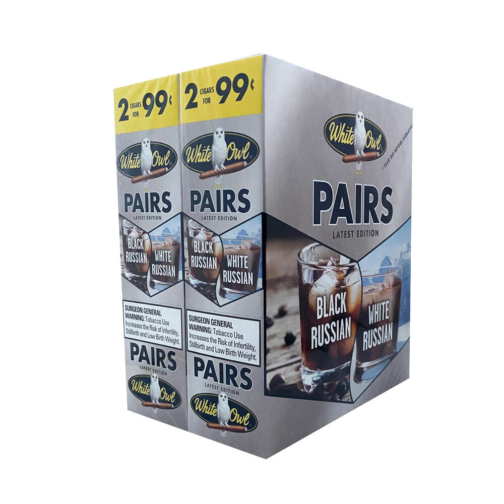 White Owl Pairs Black/White Russian Cigarillos Machine Made White Owl