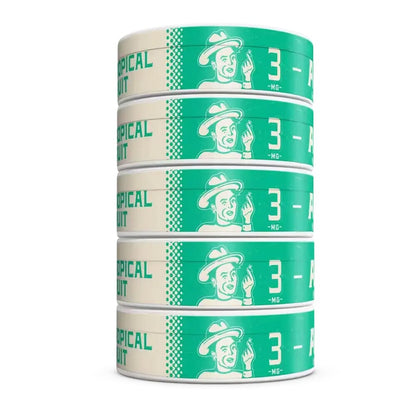 ALP Tropical Fruit Smokeless Nicotine Pouches in a vibrant pouch with tropical fruit flavor.