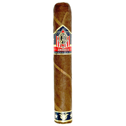 Single CAO America Landmark premium cigar, showcasing the rich wrapper and detailed band design.