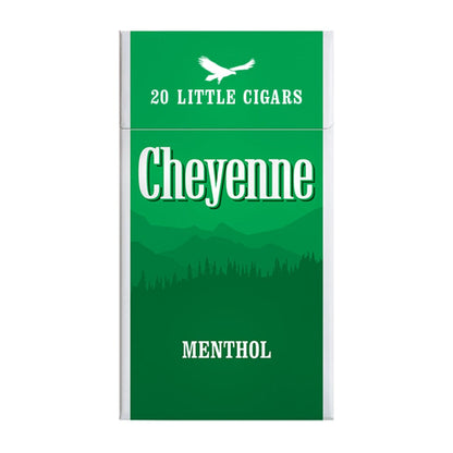 Pack of Cheyenne Menthol Little Cigars featuring a colorful label and the brand logo on the packaging.
