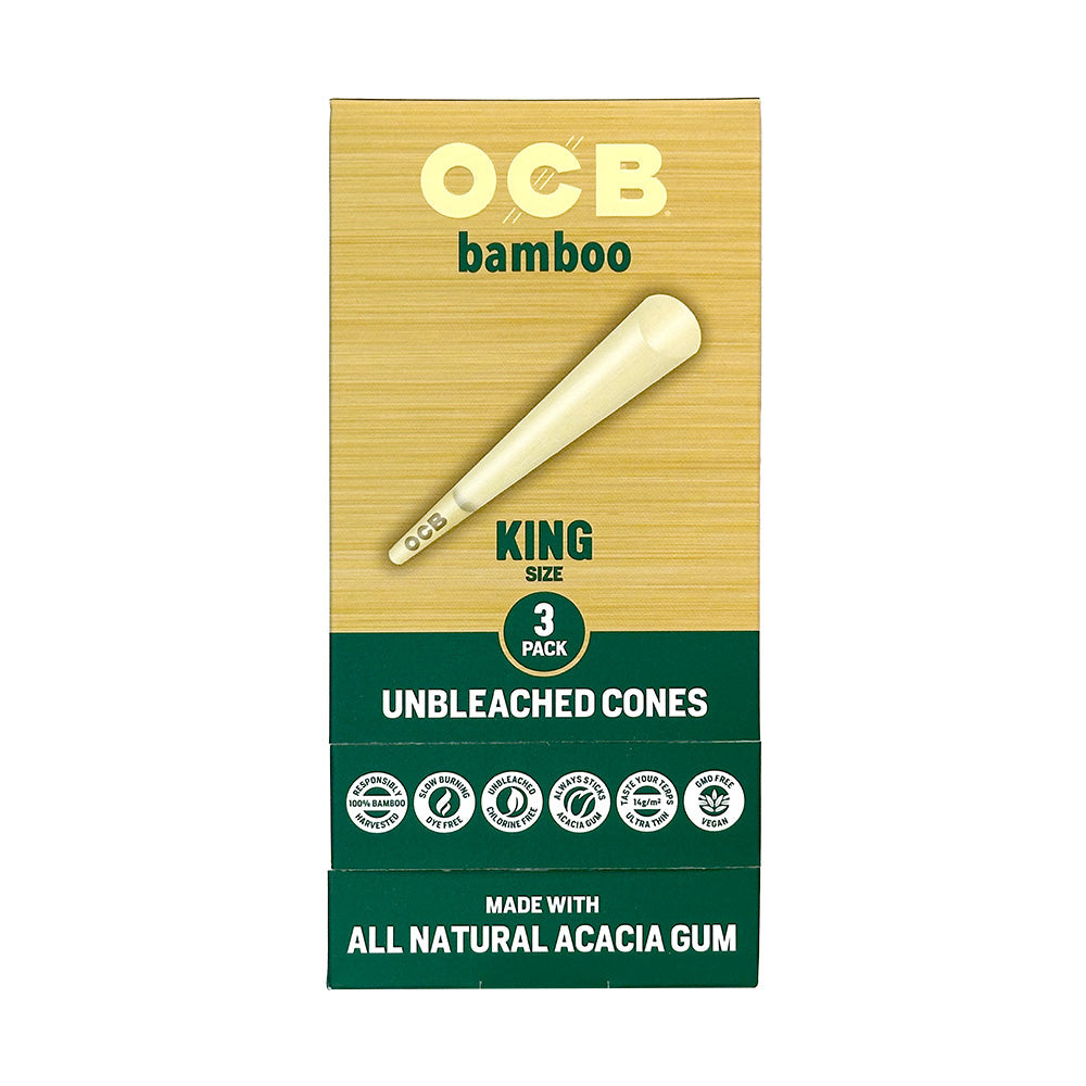 OCB Bamboo King Cones for cigars, featuring natural bamboo construction and classic design, ideal for rolling premium cigars.