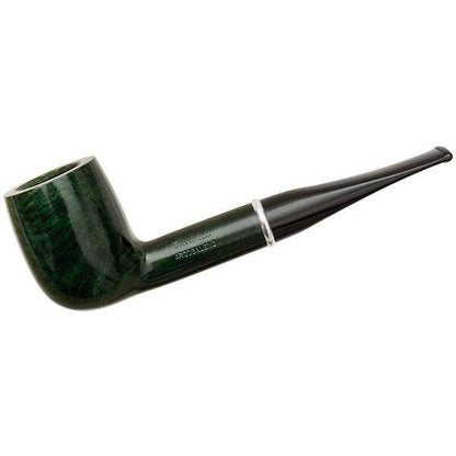 Savinelli Arcobaleno #111 pipe with a green finish, featuring a classic curved shape and smooth wood grain texture.