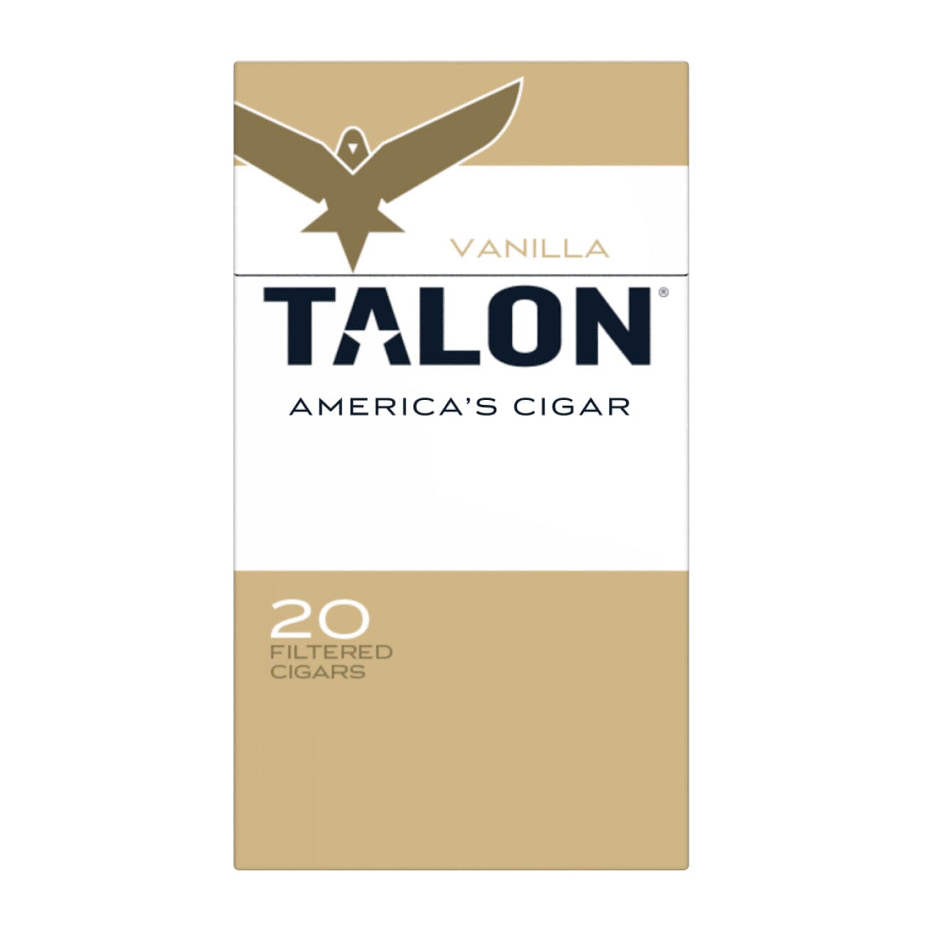 Talon Vanilla Little Cigars pack shot showing a box of Talon brand vanilla-flavored little cigars.
