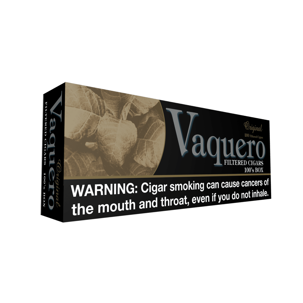 Vaquero Natural Little Cigars in a pack, showing the product's packaging and branding.