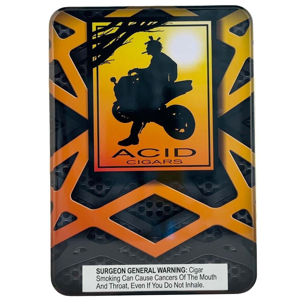 Premium Acid Cigars Acid Sampler Collector's Tin with assorted cigars in a branded metal tin.