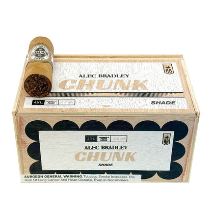 Alec Bradley Chunk Shade premium cigar box showcasing a selection of Alec Bradley cigars with colorful packaging and branding.