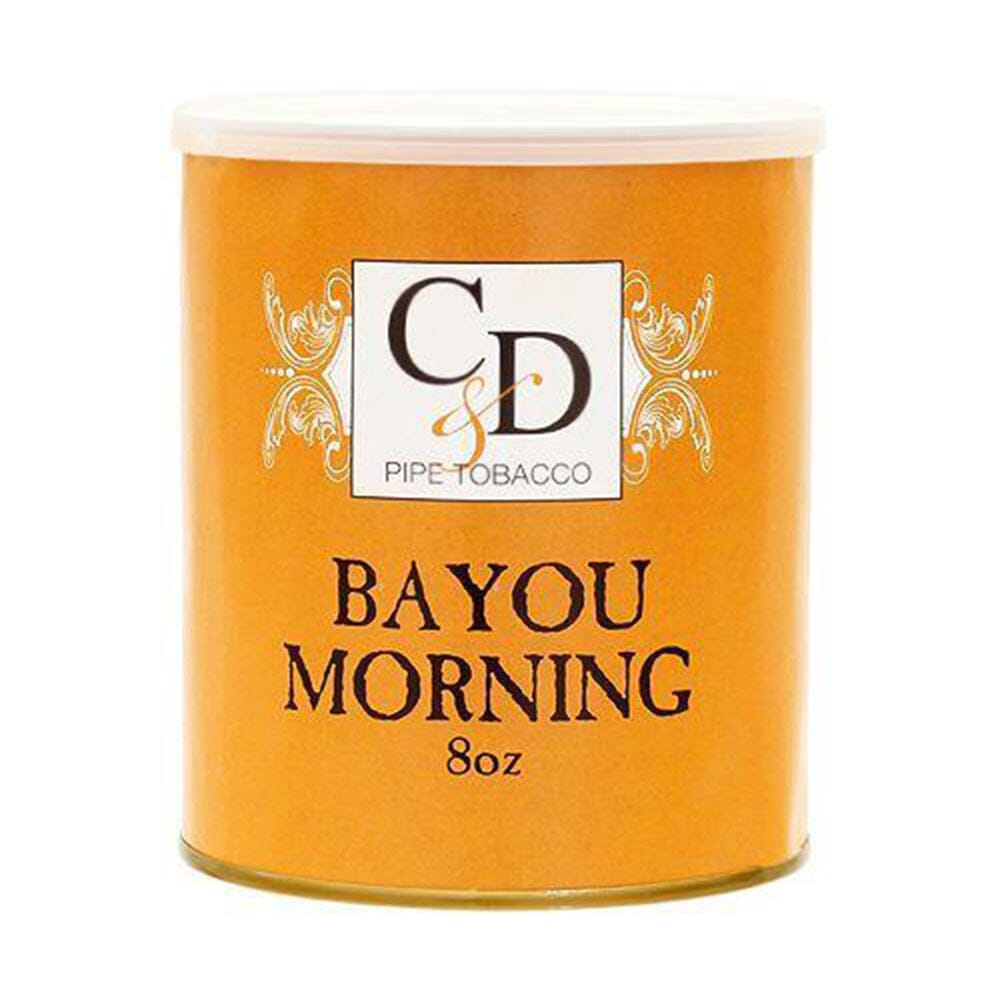 Cornell & Diehl Bayou Morning premium pipe tobacco in an 8oz bag, featuring a blend of rich, aromatic tobacco leaves.