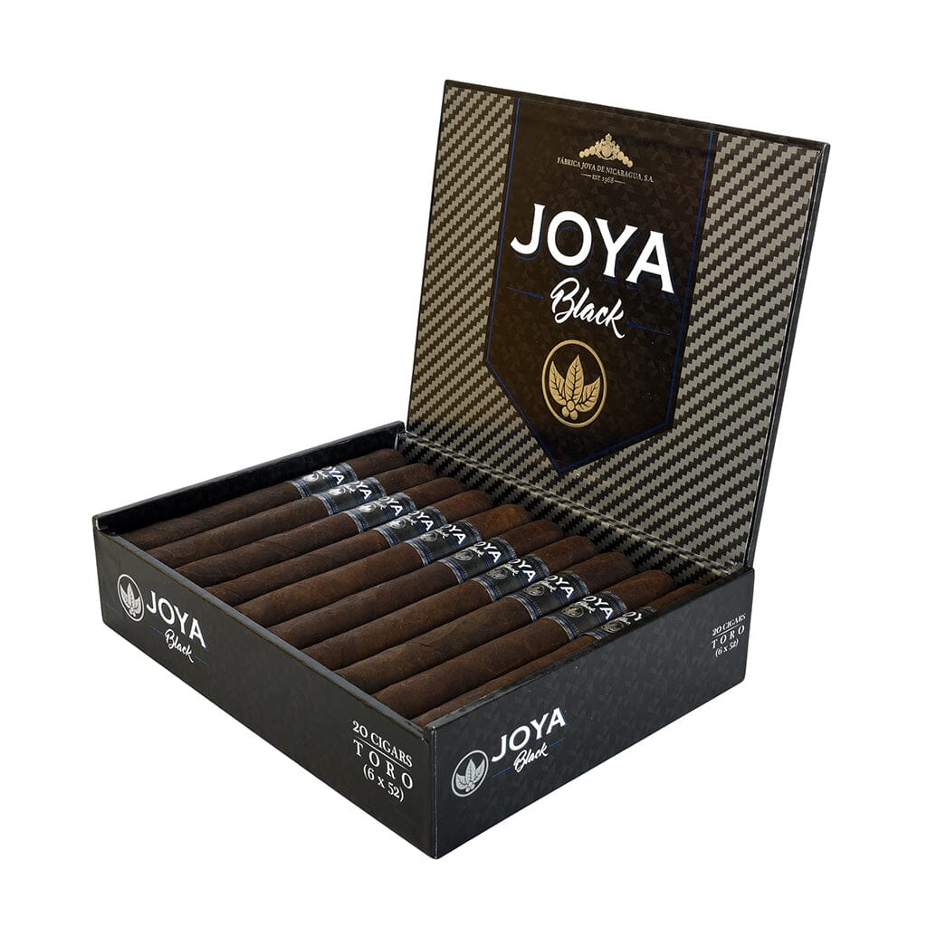 Joya de Nicaragua Black premium cigar pack with dark wrapper and band, showcasing the luxurious, handcrafted cigar design.