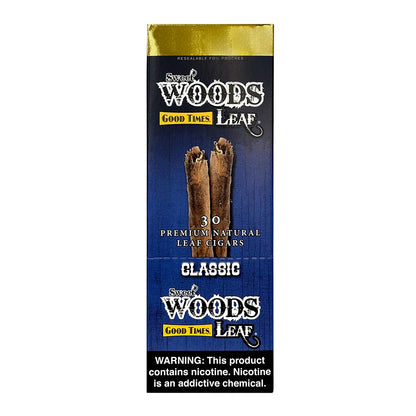 Machine-made Sweet Woods Classic Cigars by Good Times, featuring smooth brown wrappers and classic cigar shape