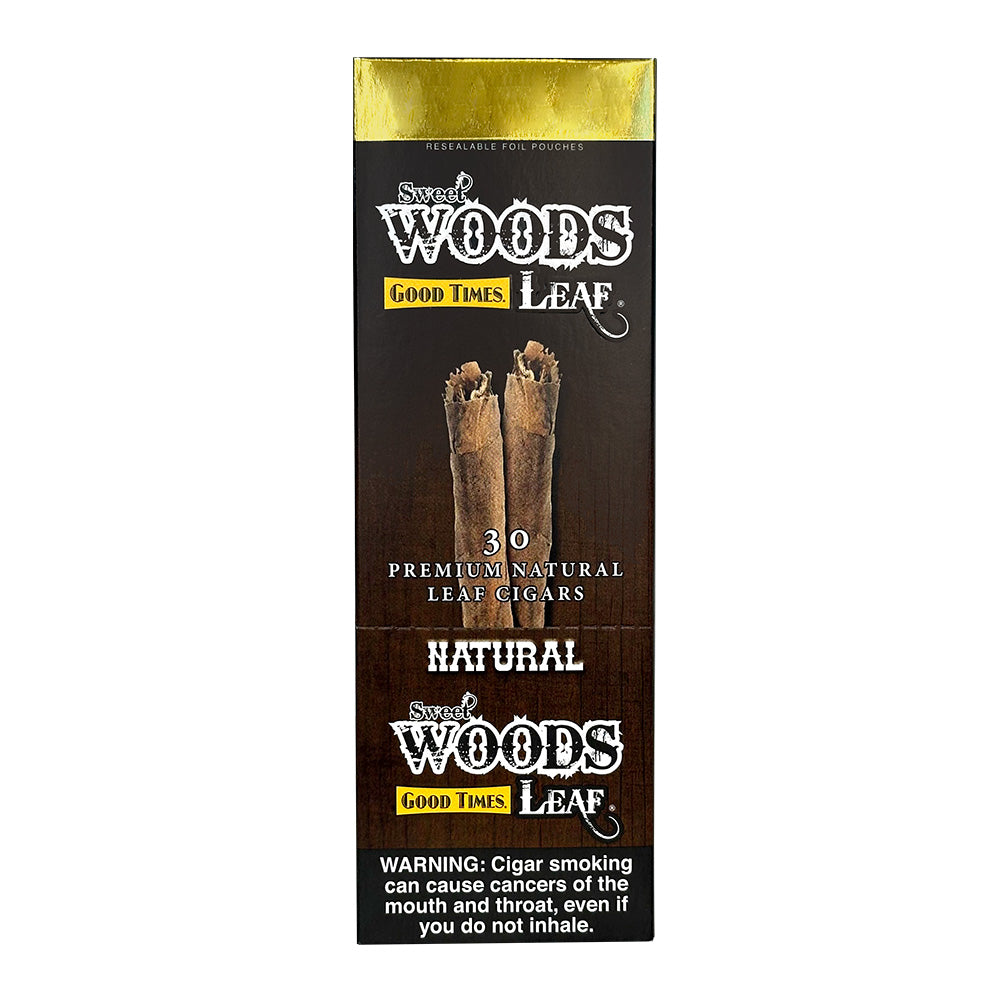 Machine made Sweet Woods Natural Cigars by Good Times, showing the cigars with natural tobacco leaf wrappers.
