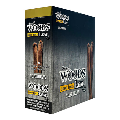 Machine made Sweet Woods Platinum Cigars by Good Times, featuring smooth tobacco leaves and a sleek wrapper.