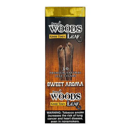 Machine-made Sweet Woods Sweet Aroma Cigars by Good Times, showing the wrapped cigars with their smooth, aromatic tobacco leaves.
