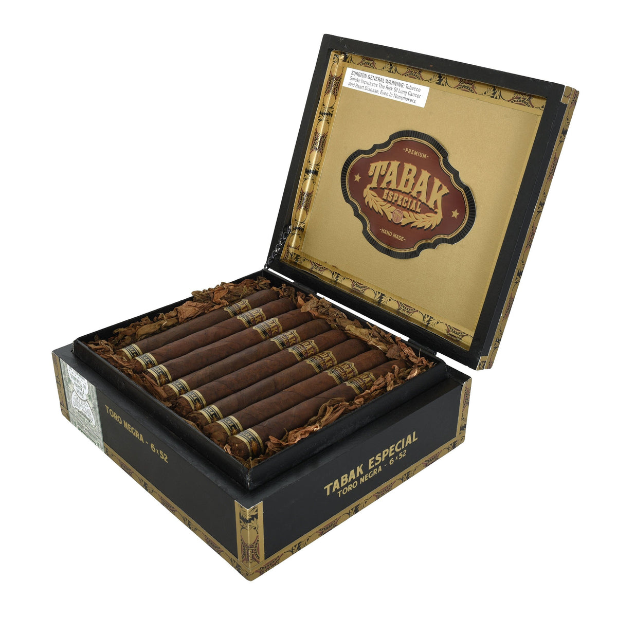 Premium Tabak Especial Negra Toro cigar from Tabak Especial, featuring dark wrapper and intricate cigar band details.