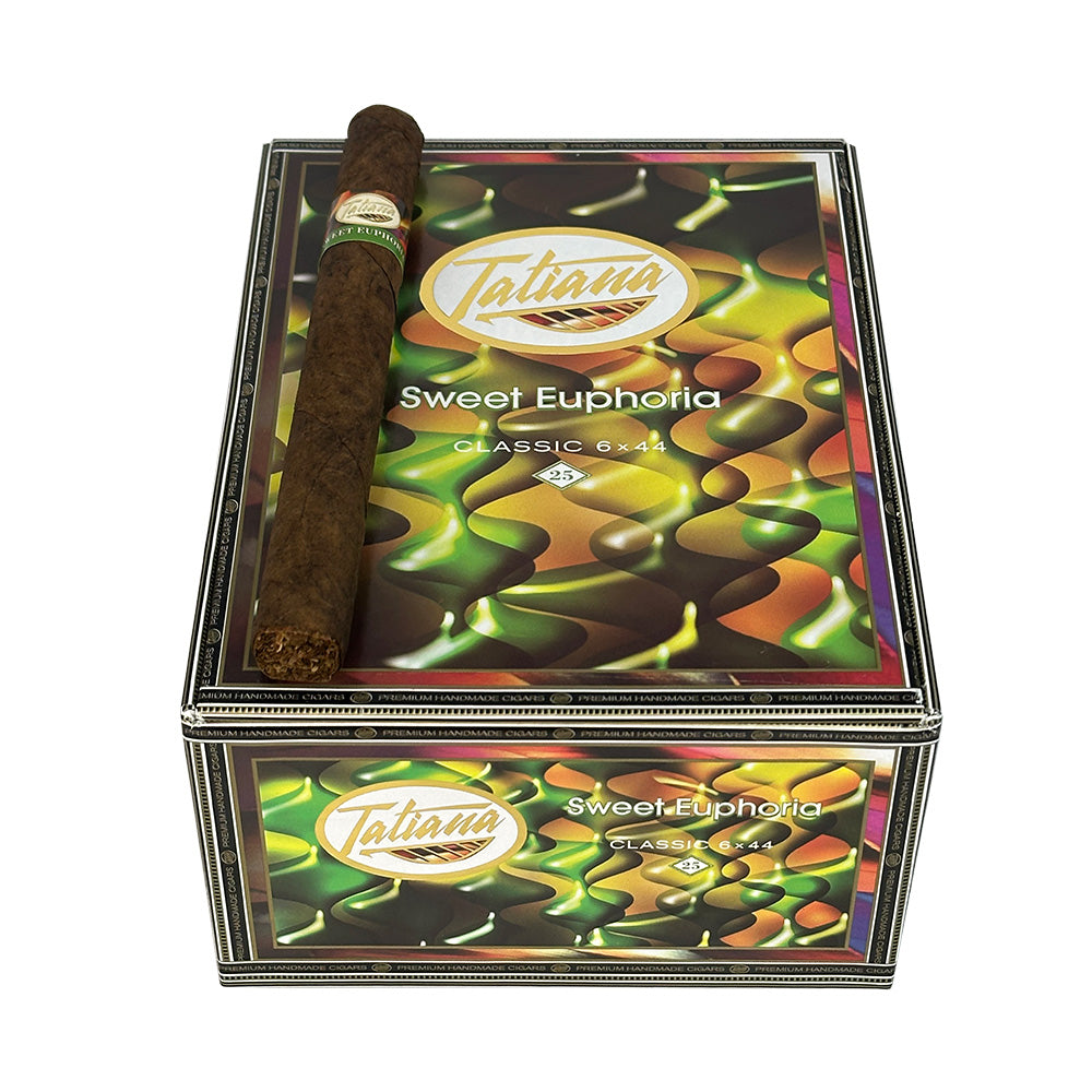 Tatiana Classic Sweet Euphoria flavored premium cigars with smooth, rich tobacco, featuring a decorative band and elegant wrapper.