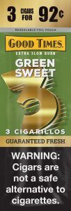 Good Times Green Sweet Cigarillos Machine Made Good Times 