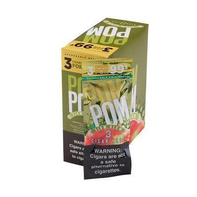 Swisher Sweets Pom Pom Cigarillos Slow Glow pack with 45 machine-made cigarillos in colorful packaging, displayed in the image.
