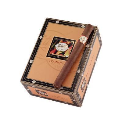 Tatiana Classic Cognac Flavored Premium Cigars with cigar band and rich brown wrapper, showcasing the luxurious cigar design.