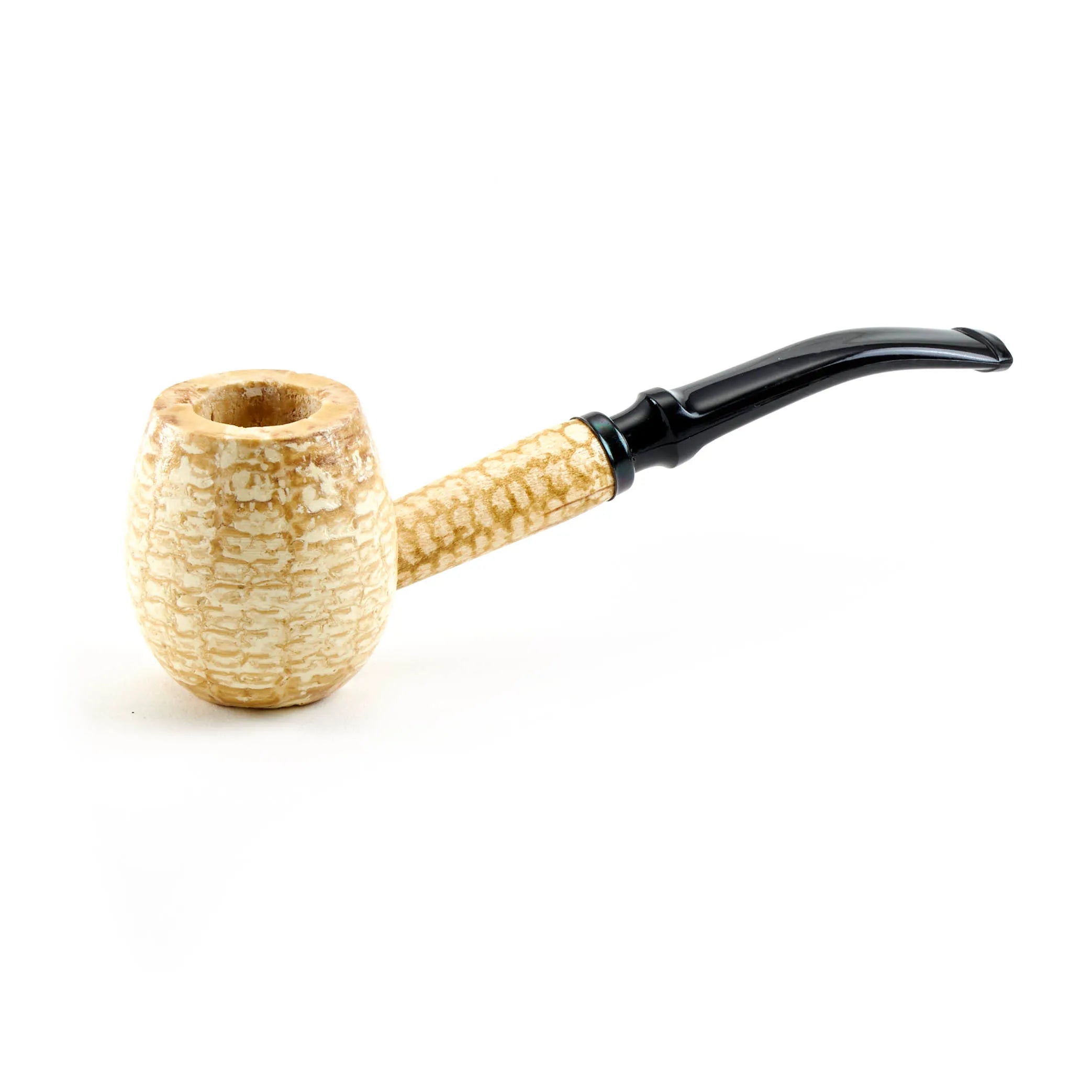 Missouri Meerschaum Diplomat Apple corn cob pipe with a smooth wooden bowl and classic curved stem on a white background.