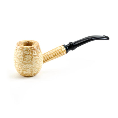 Missouri Meerschaum Diplomat Apple corn cob pipe with a smooth wooden bowl and classic curved stem on a white background.