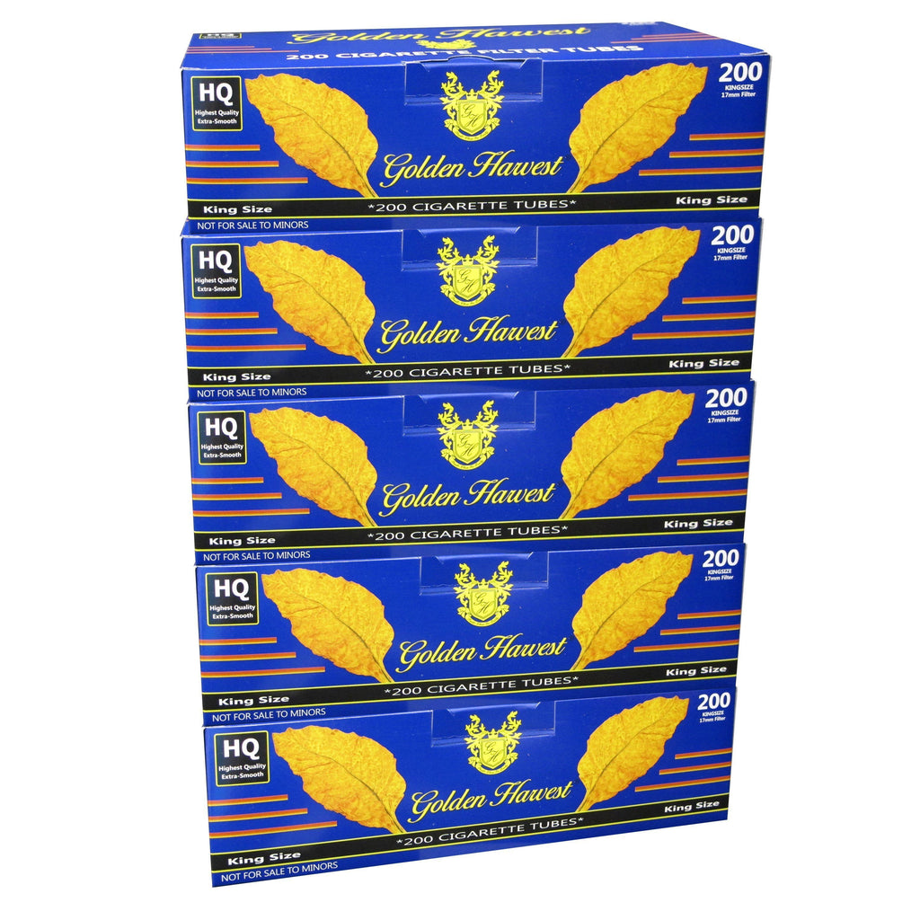 Golden Harvest Blue Cigarette Tubes RYO Supplies Golden Harvest King (84mm) 5 Pack 