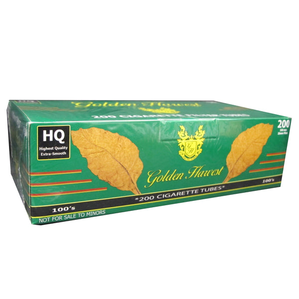Golden Harvest Green (Menthol) Cigarette Tubes RYO Supplies Golden Harvest 100's 200ct Carton 