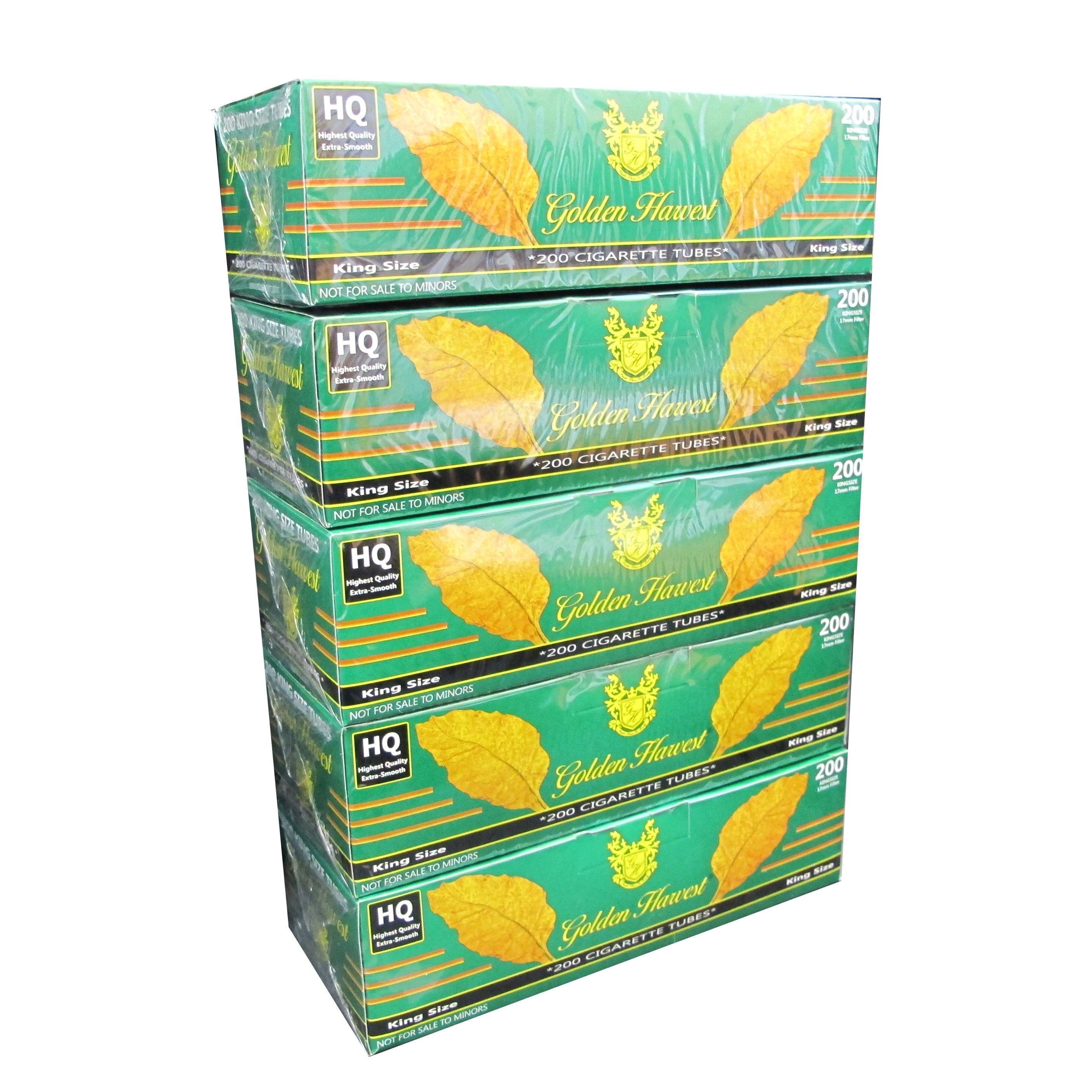 Golden Harvest Green (Menthol) Cigarette Tubes RYO Supplies Golden Harvest King (84mm) 5 Pack 