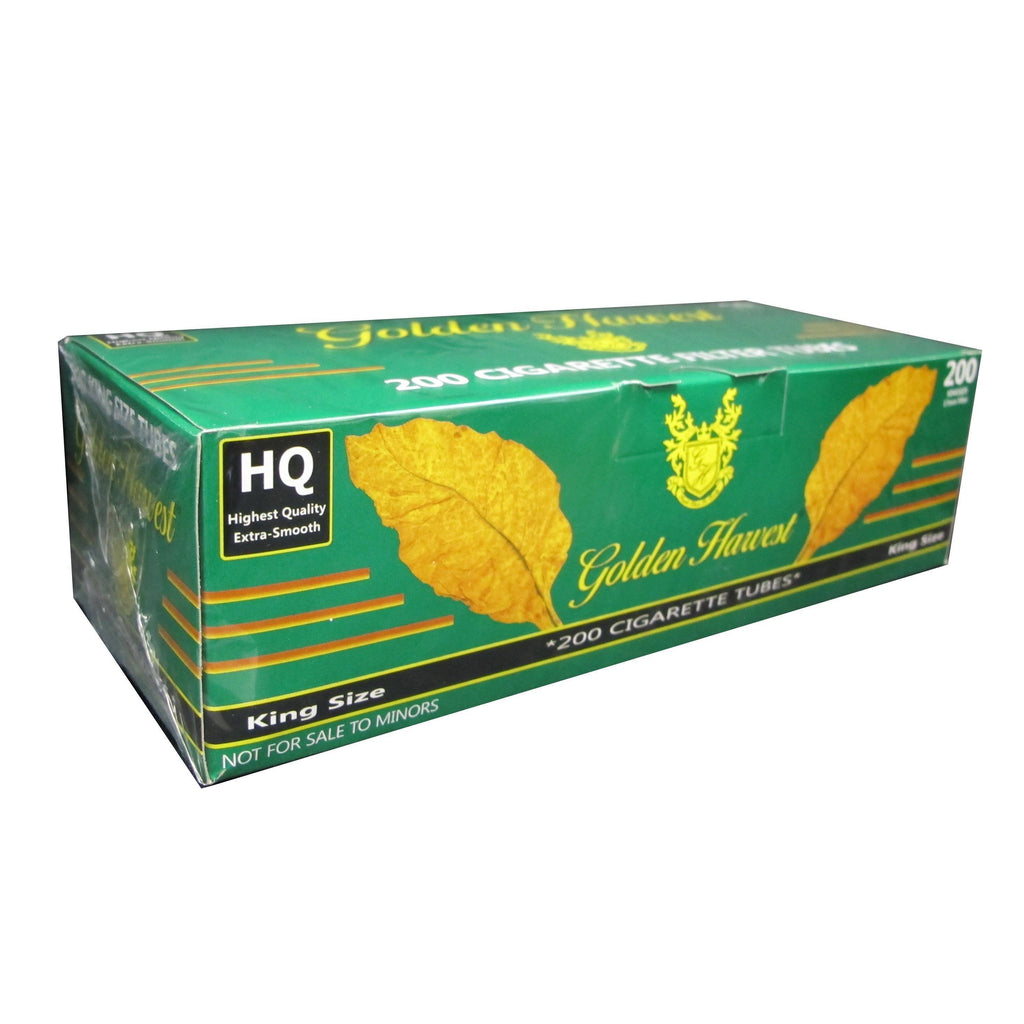 Golden Harvest Green (Menthol) Cigarette Tubes RYO Supplies Golden Harvest King (84mm) 200ct Carton 
