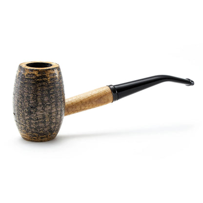 Missouri Meerschaum Country Gentleman bent pipe with light-colored wooden bowl and stem, classic design for pipe smoking.