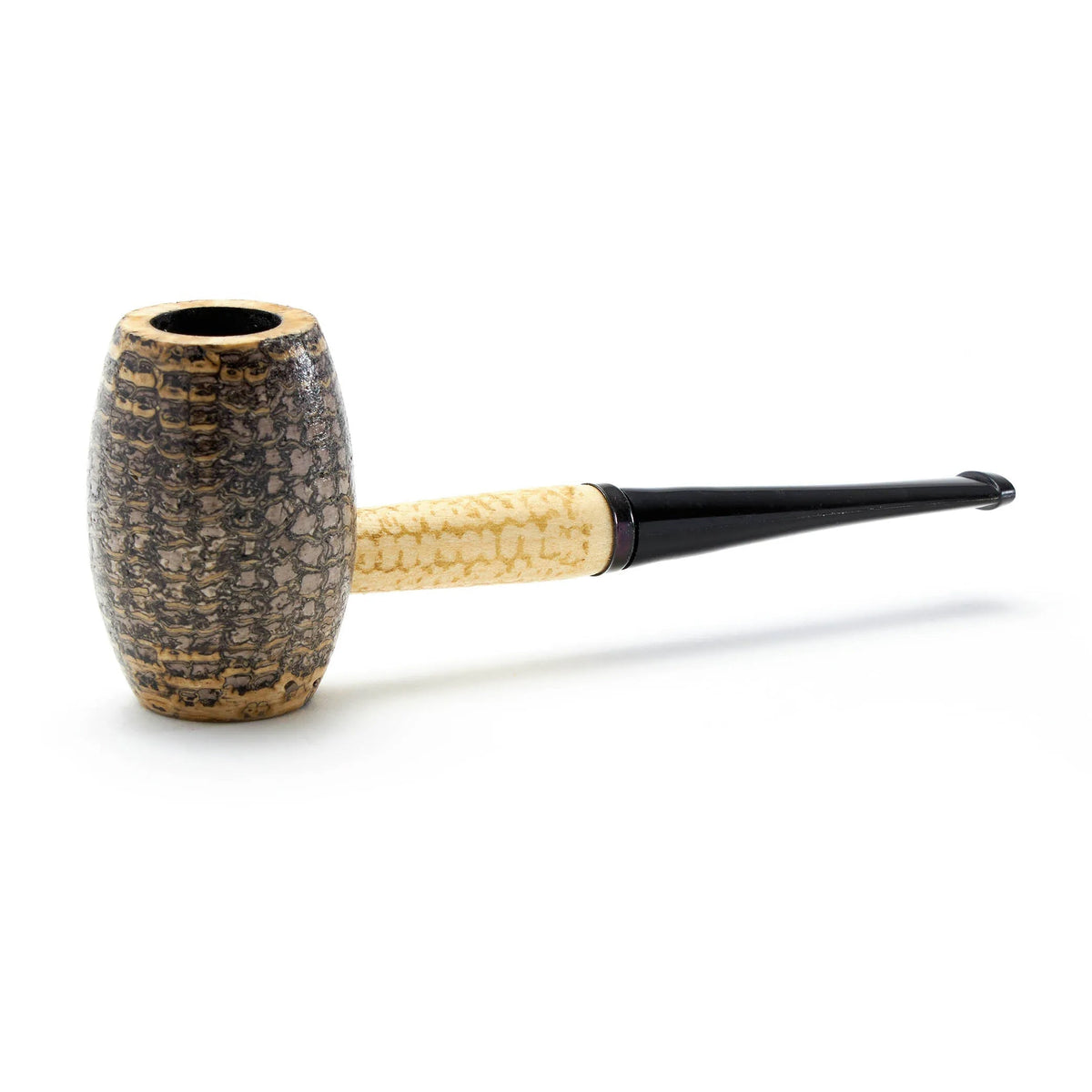 Missouri Meerschaum Country Gentleman pipe with a smooth wooden bowl and curved stem, crafted by Missouri Meerschaum.