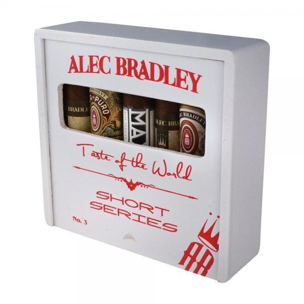 Box of six Alec Bradley Taste of the World Short Series premium cigars in a sampler box.